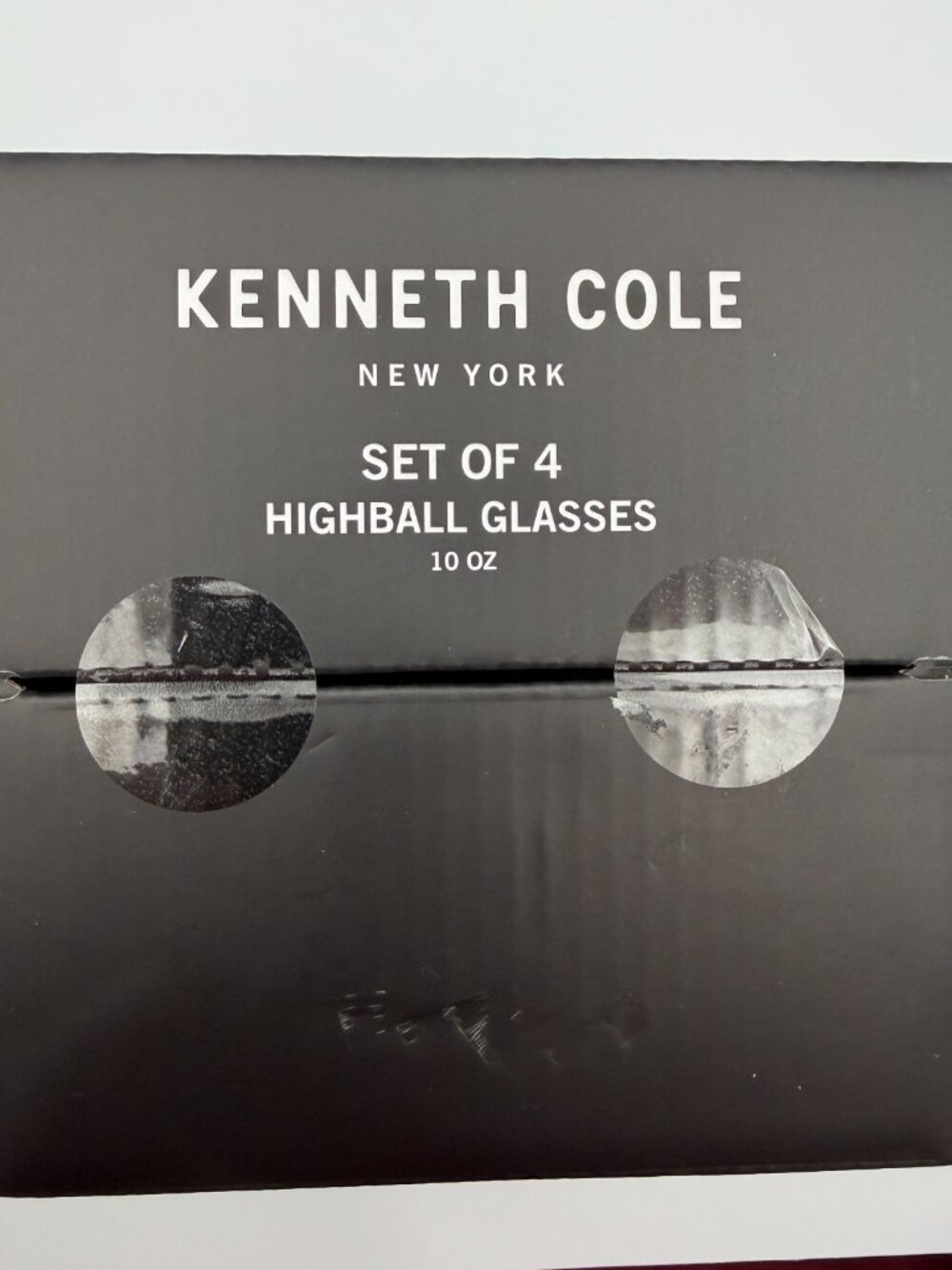 Kenneth Cole Highball Glasses Set of 4 Smokey Gradient 10 Oz NIB - Picture 8 of 10